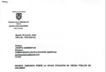 Carta dirigida a Human Rights Watch. por el congresista Davis Luna